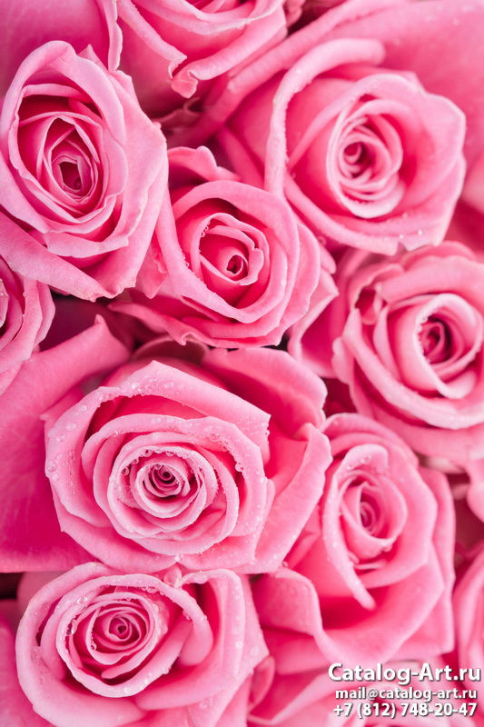 Натяжные потолки с фотопечатью - Розовые розы 48
